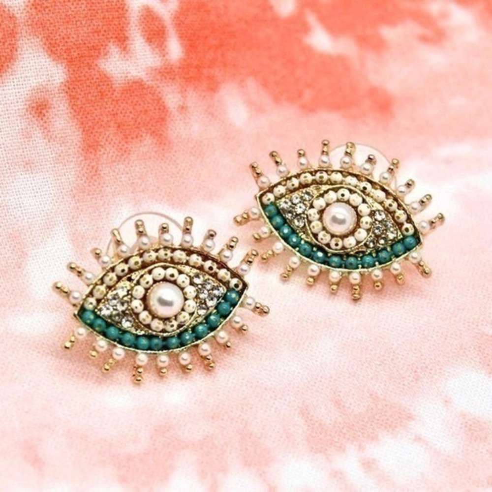 Boho Beaded Stud Earrings